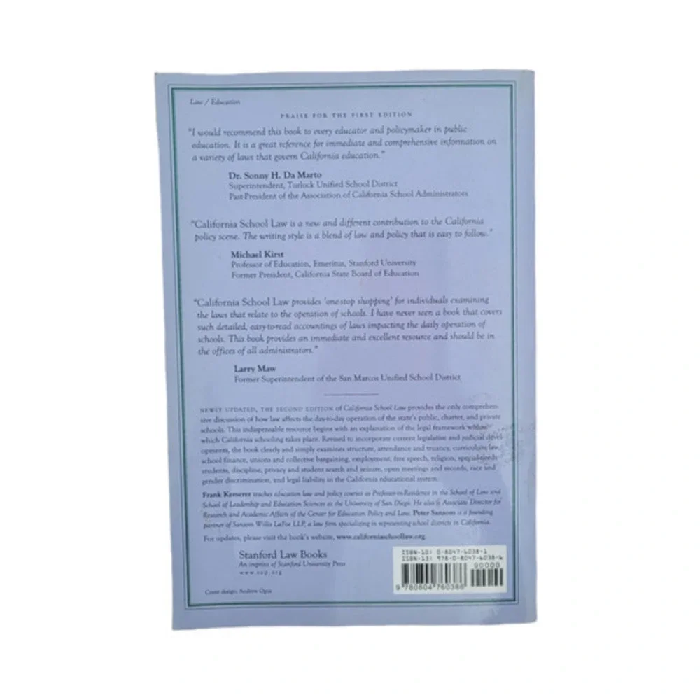 California School Law: Second Edition Paperback – April 1, 2009, Kemerer, Sansom